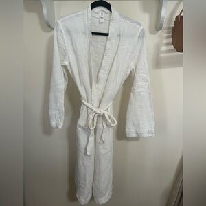 stars above White Cotton Gauze Robe